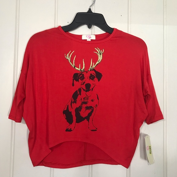 Cute GB Girls Stretch Blouse Top w/ Smiling Dog & Deer Horns
NWT
leggings jeans - Picture 6 of 16